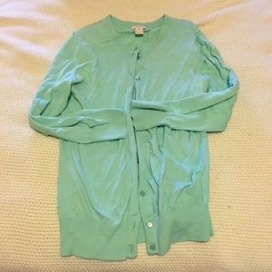 J crew mint cardigan